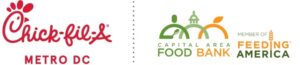 Chick-fil-A Metro DC logo alongside the Capital Area Food Bank logo, a member of Feeding America